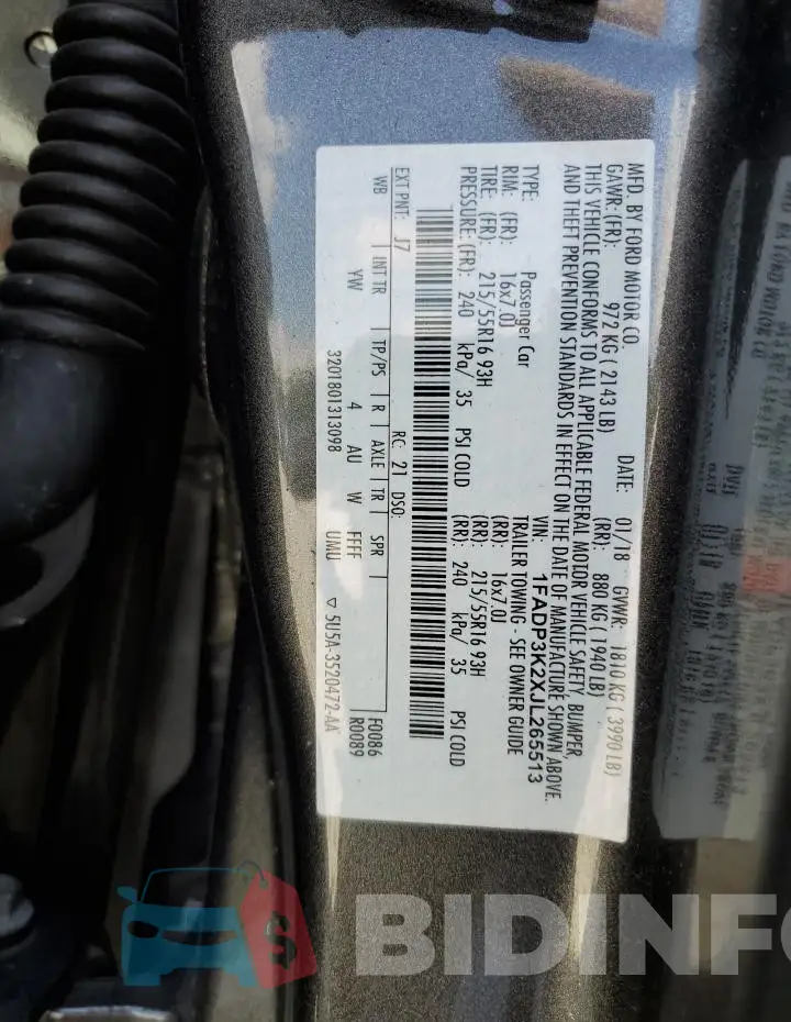 1FADP3K2XJL265513 Photo# 12