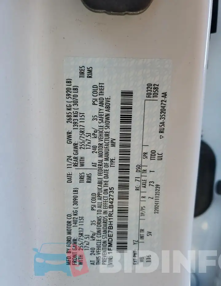 1FMDE7BH1RLB42735 Photo# 13