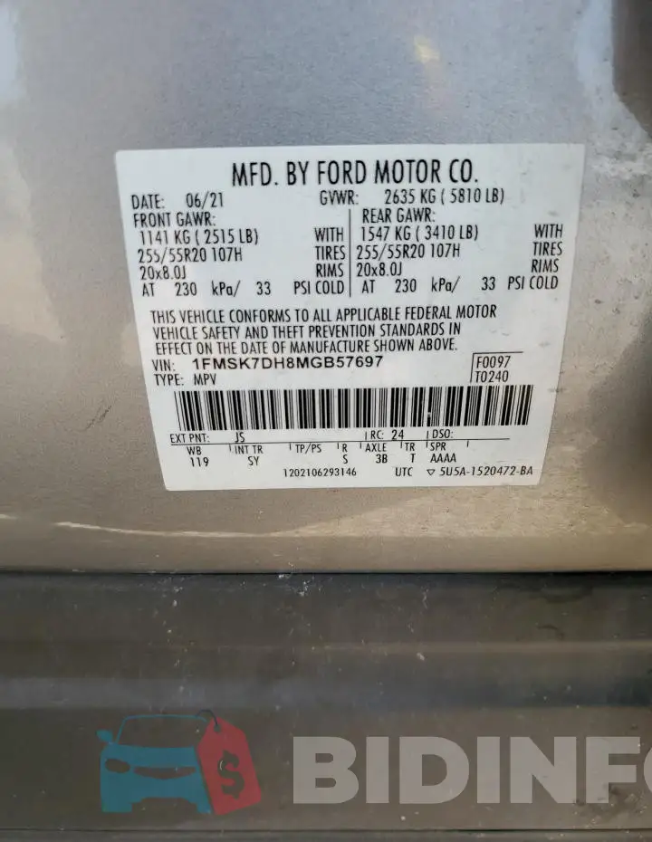 1FMSK7DH8MGB57697 Photo# 13