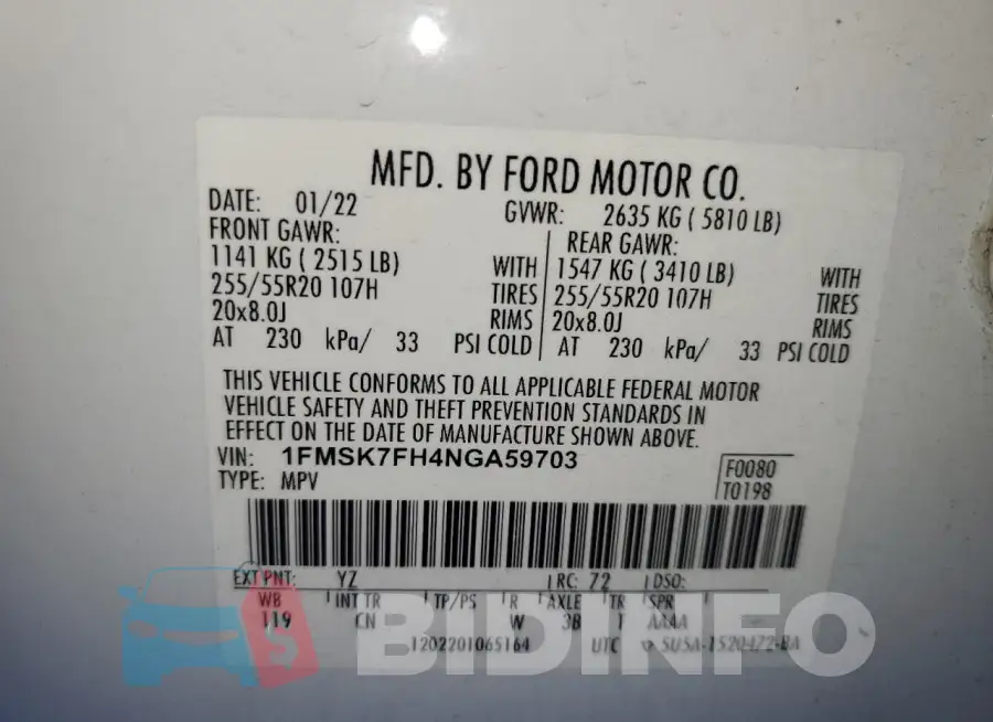 1FMSK7FH4NGA59703 Photo# 13