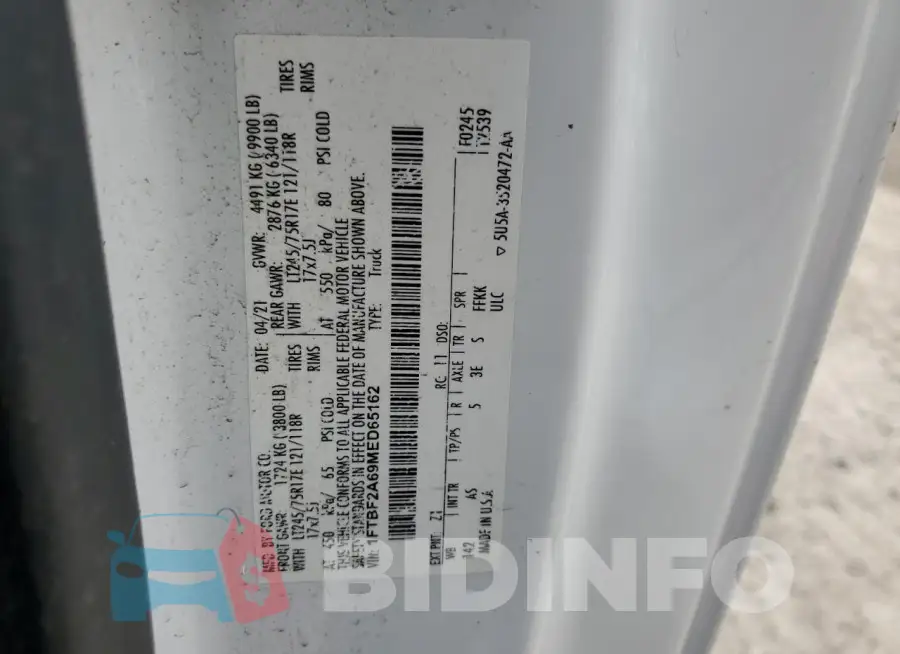 1FTBF2A69MED65162 Photo# 12