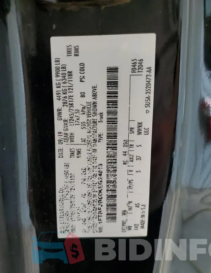 1FTBF2B60KEG24813 Photo# 12