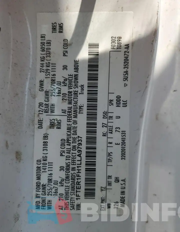 1FTER1FH1LLA97937 Photo# 12