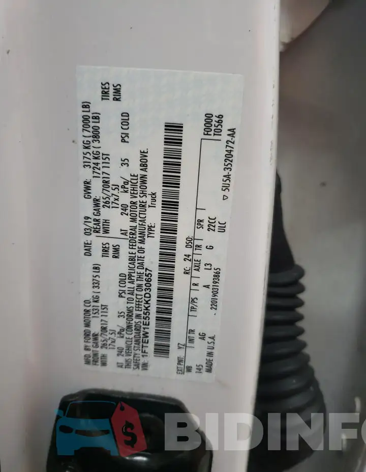 1FTEW1E55KKD30657 Photo# 12