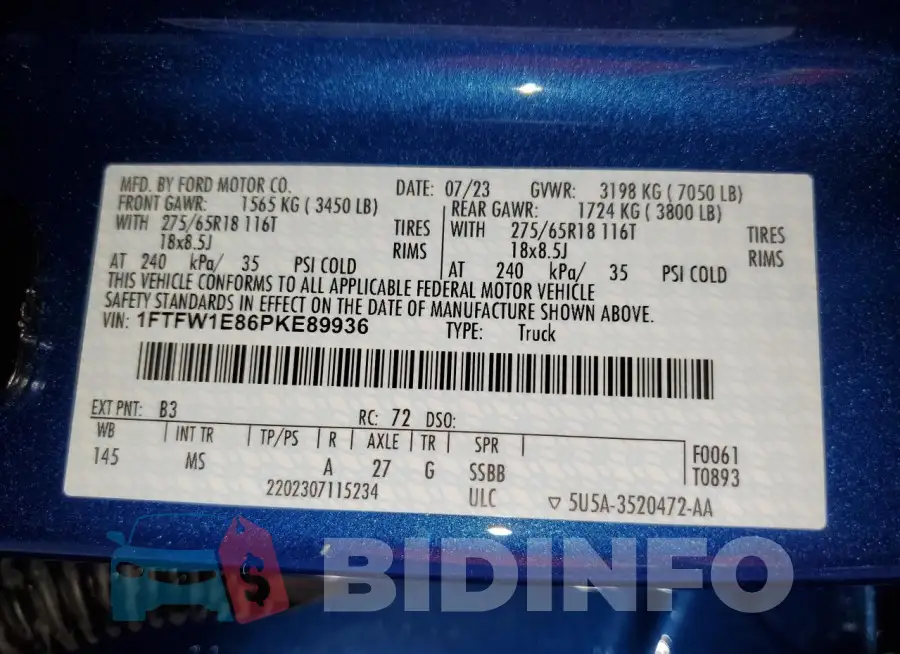 1FTFW1E86PKE89936 Photo# 12