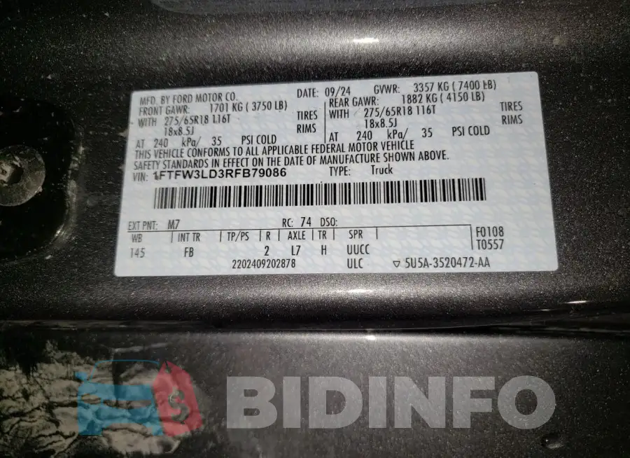 1FTFW3LD3RFB79086 Photo# 12