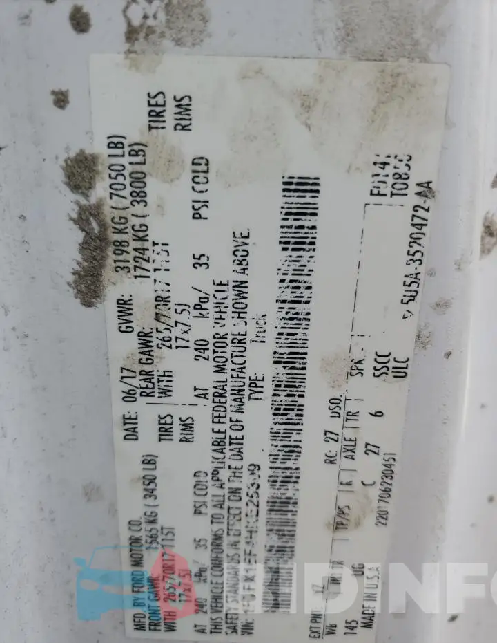 1FTFX1EF4HKE25309 Photo# 12