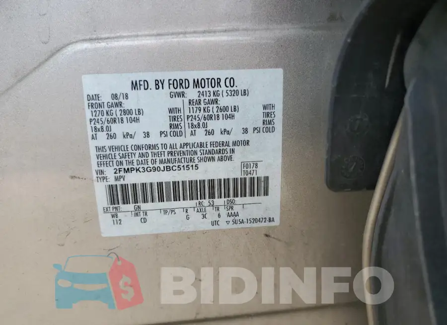 2FMPK3G90JBC51515 Photo# 14