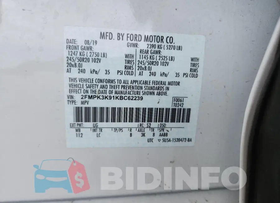 2FMPK3K91KBC62239 Photo# 13
