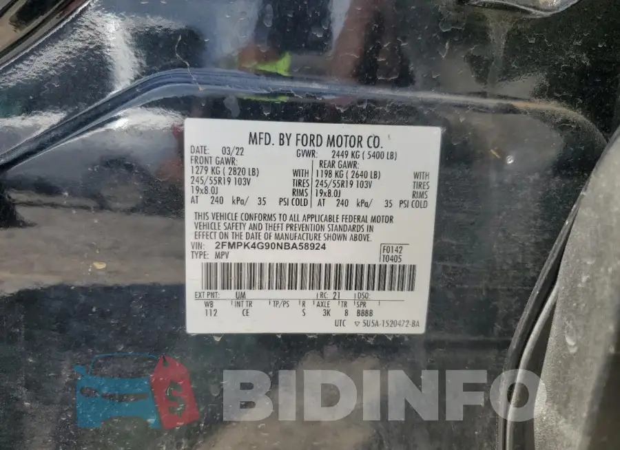 2FMPK4G90NBA58924 Photo# 12
