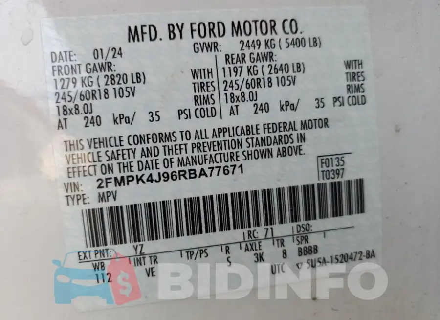 2FMPK4J96RBA77671 Photo# 14