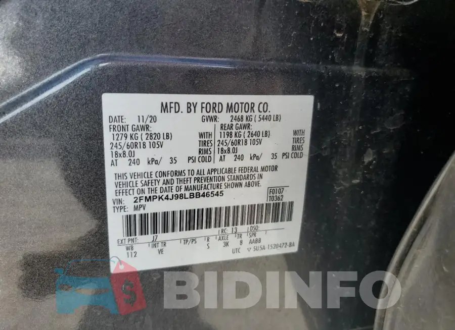 2FMPK4J98LBB46545 Photo# 13