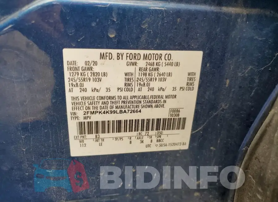 2FMPK4K99LBA72664 Photo# 13