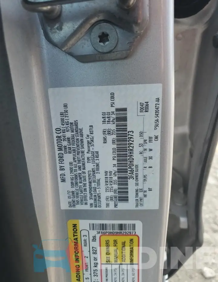 3FA6P0HD9HR292973 Photo# 12