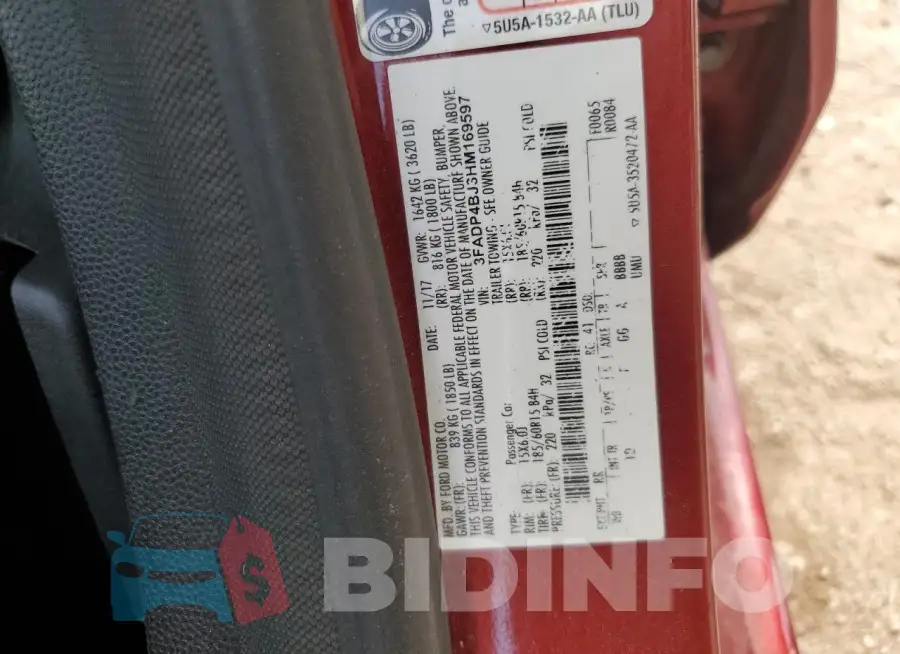 3FADP4BJ3HM169597 Photo# 13