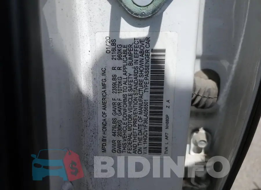 1HGCV1F36LA056501 Photo# 12