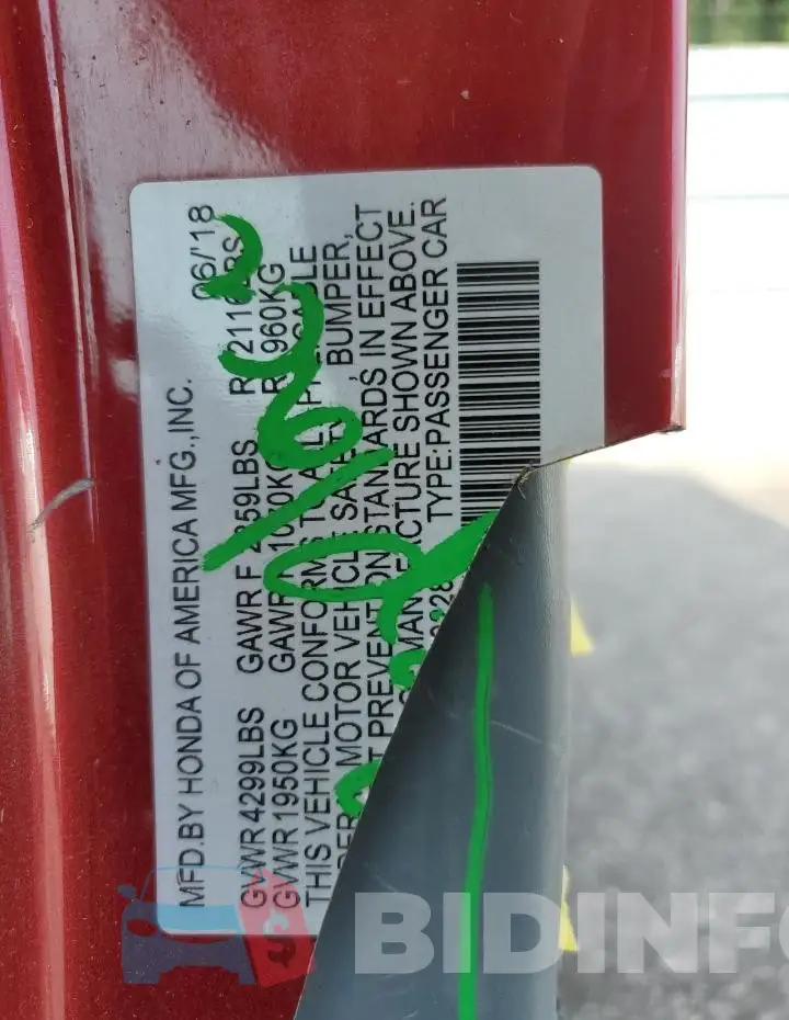 1HGCV1F59JA192281 Photo# 12