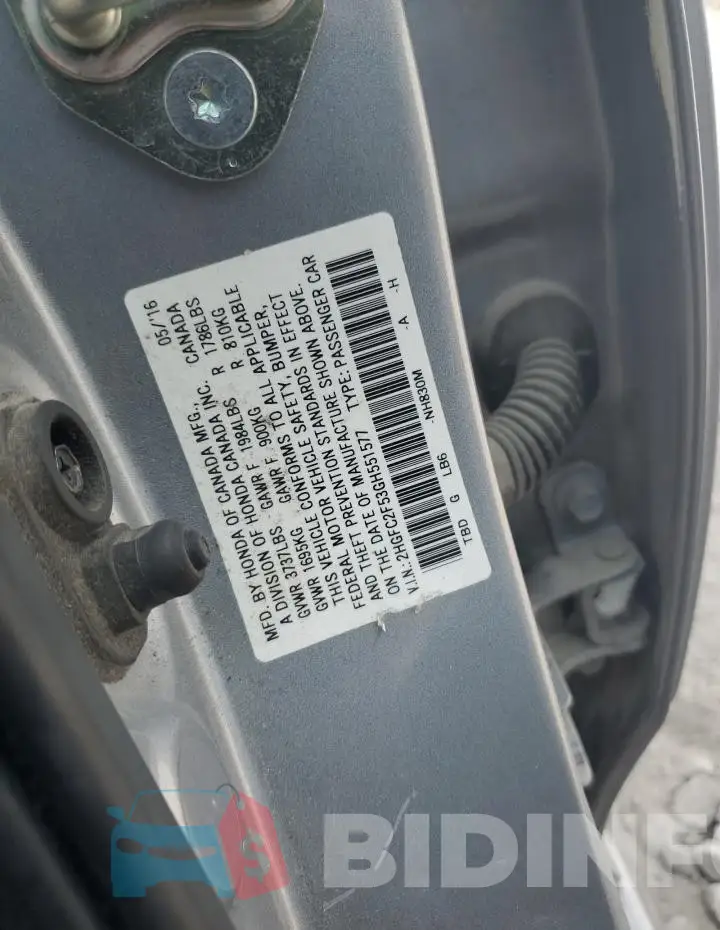 2HGFC2F53GH551577 Photo# 12