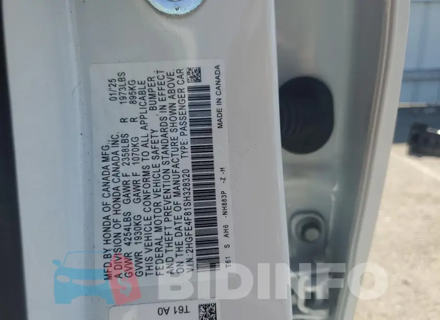 2HGFE4F81SH328320 Photo# 12