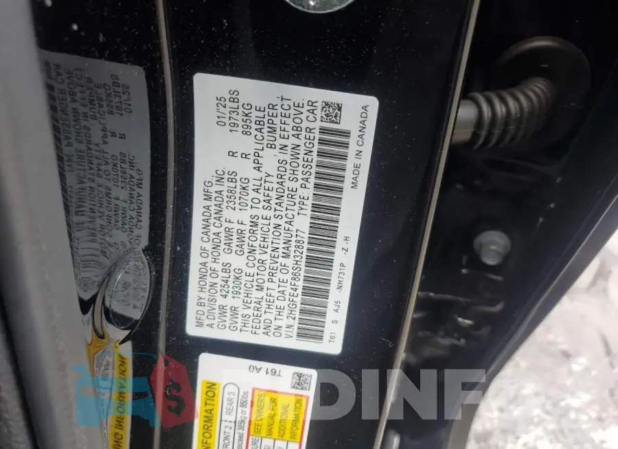 2HGFE4F86SH328877 Photo# 12