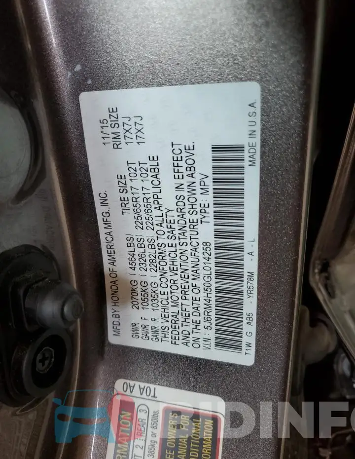 5J6RM4H50GL014258 Photo# 13