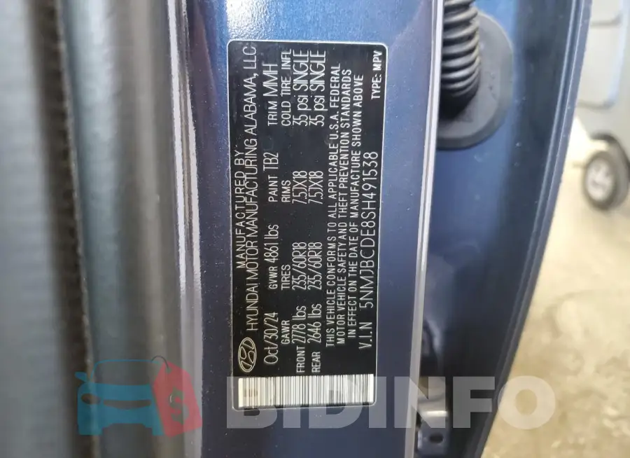 5NMJBCDE8SH491538 Photo# 13