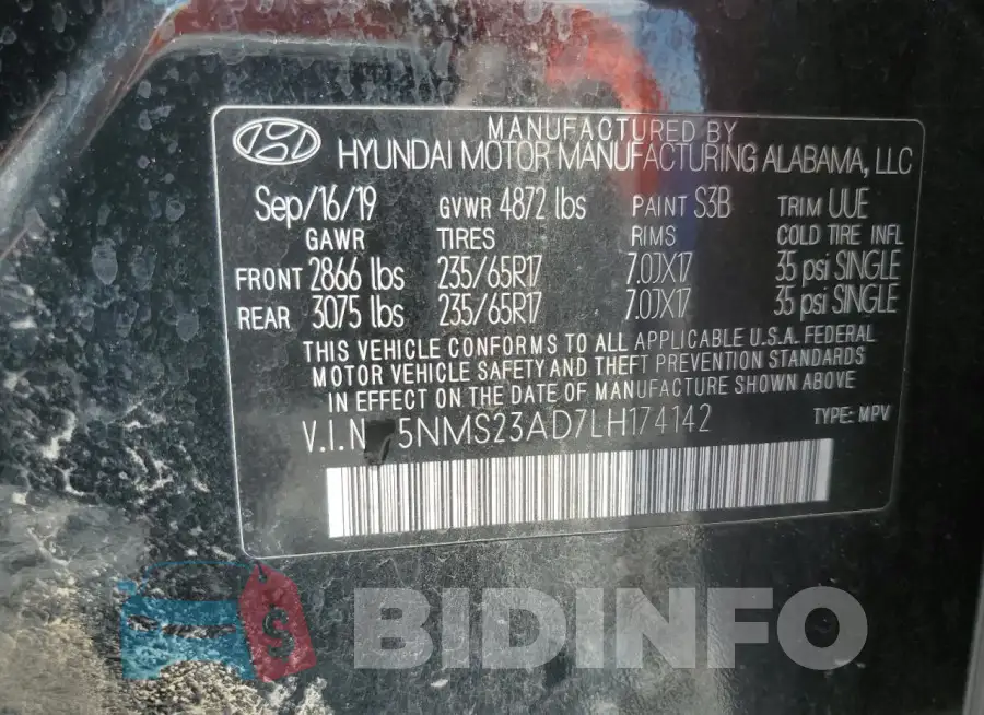 5NMS23AD7LH174142 Photo# 13