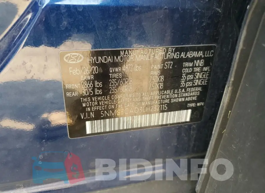 5NMS3CAD3LH232115 Photo# 12