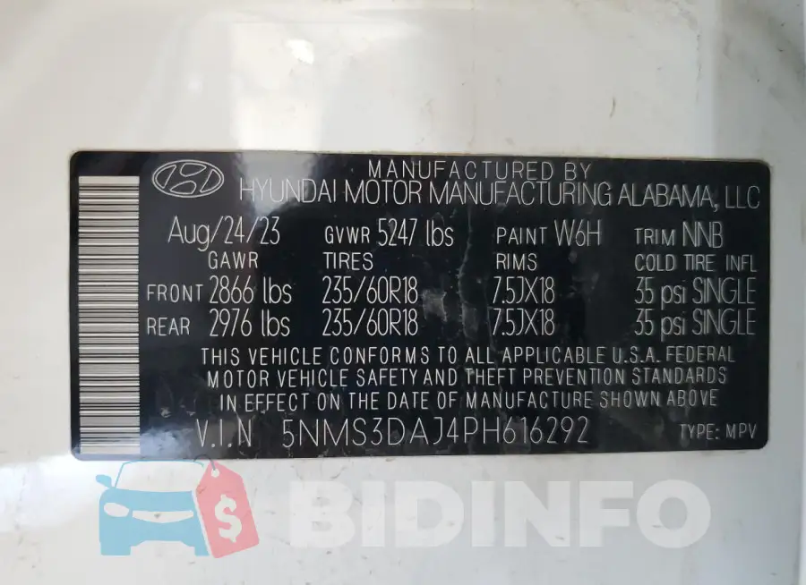 5NMS3DAJ4PH616292 Photo# 14