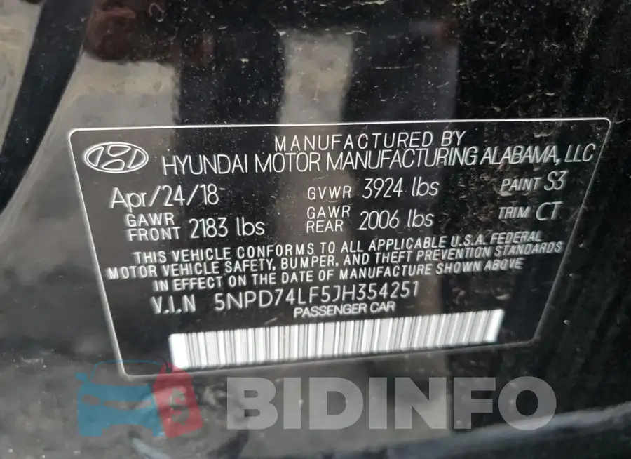 5NPD74LF5JH354251 Photo# 12