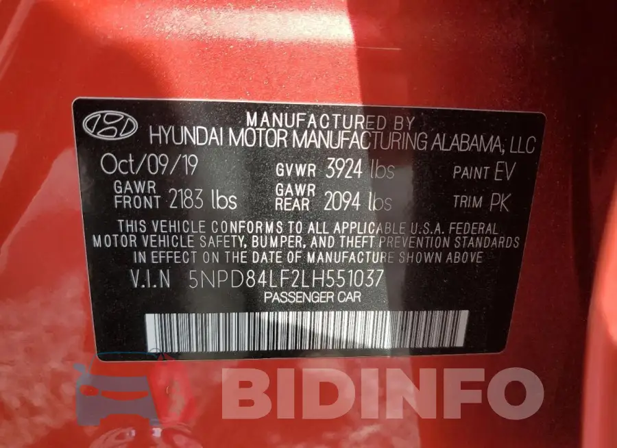 5NPD84LF2LH551037 Photo# 13