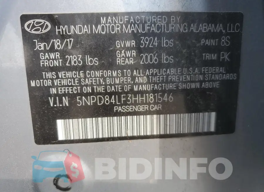 5NPD84LF3HH181546 Photo# 12
