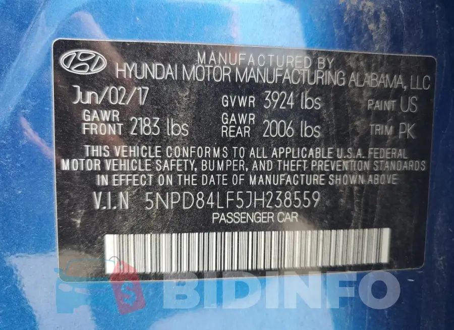5NPD84LF5JH238559 Photo# 13
