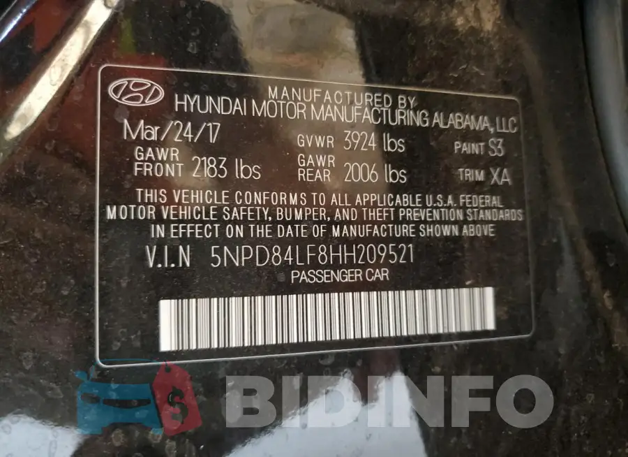 5NPD84LF8HH209521 Photo# 13