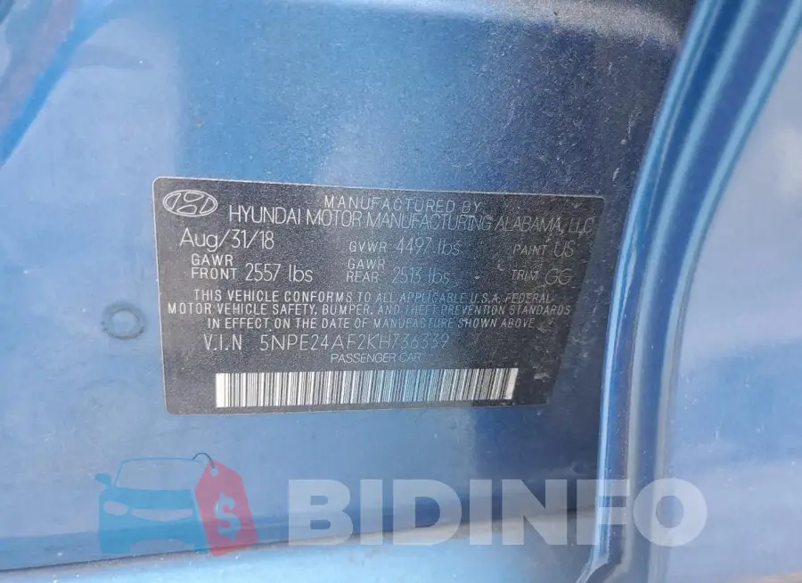 5NPE24AF2KH736339 Photo# 12