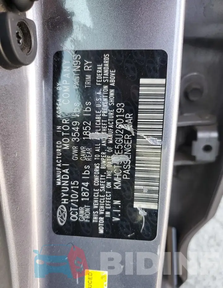 KMHCT5AE5GU260193 Photo# 12