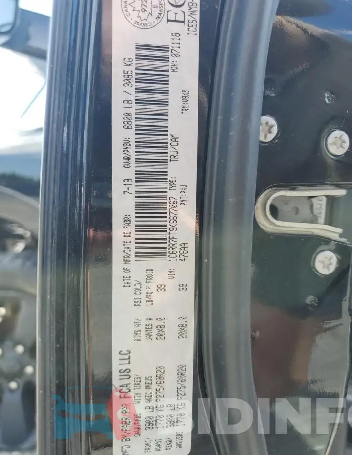1C6RR7FT9KS677067 Photo# 13
