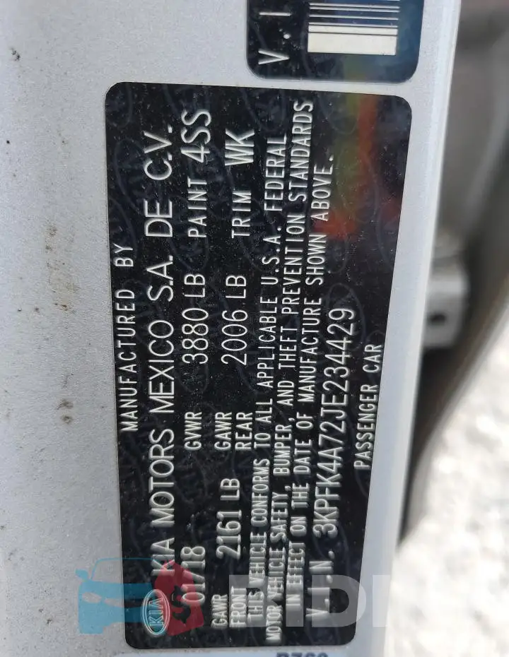 3KPFK4A72JE234429 Photo# 12