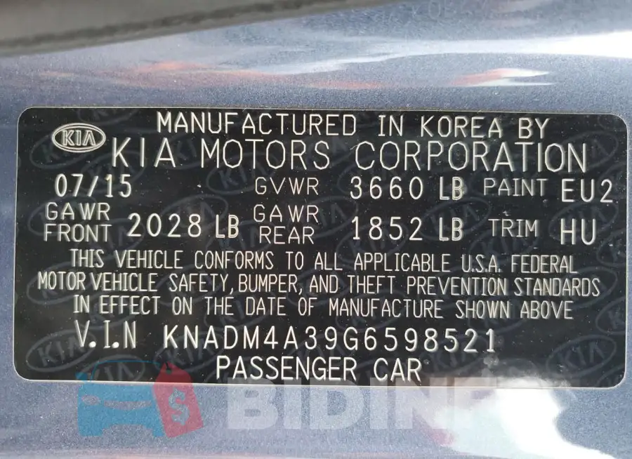 KNADM4A39G6598521 Photo# 12