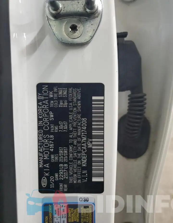 KNDEPCAA7M7174008 Photo# 13