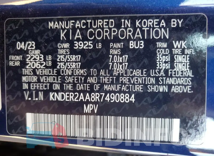 KNDER2AA8R7490884 Photo# 12