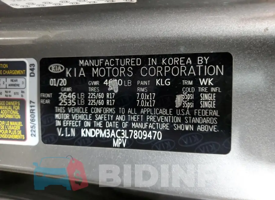 KNDPM3AC3L7809470 Photo# 13