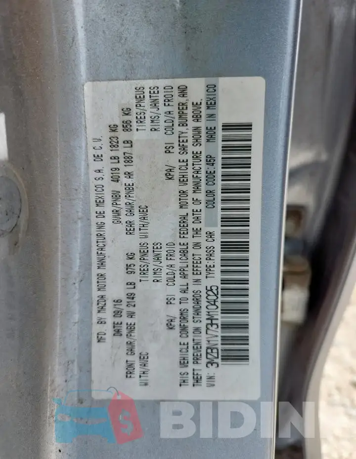 3MZBN1V73HM104025 Photo# 13