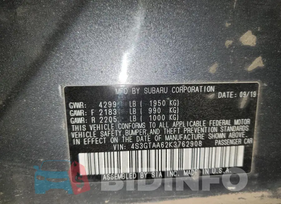 4S3GTAA62K3762908 Photo# 13