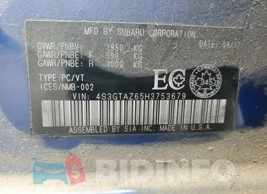 4S3GTAZ65H3753679 Photo# 12