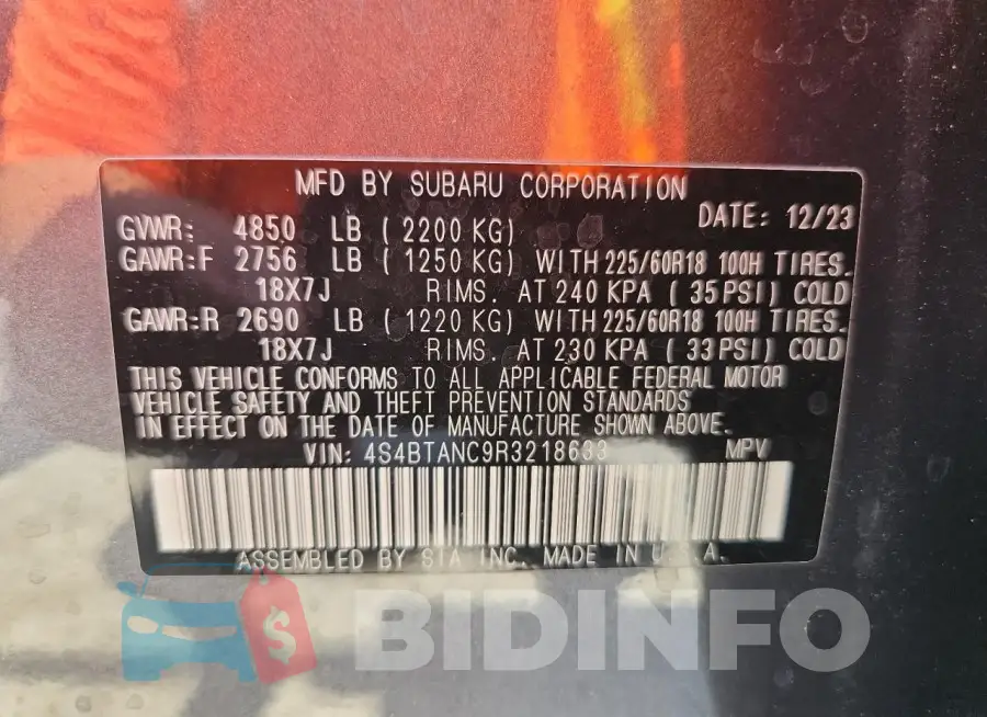 4S4BTANC9R3218633 Photo# 13