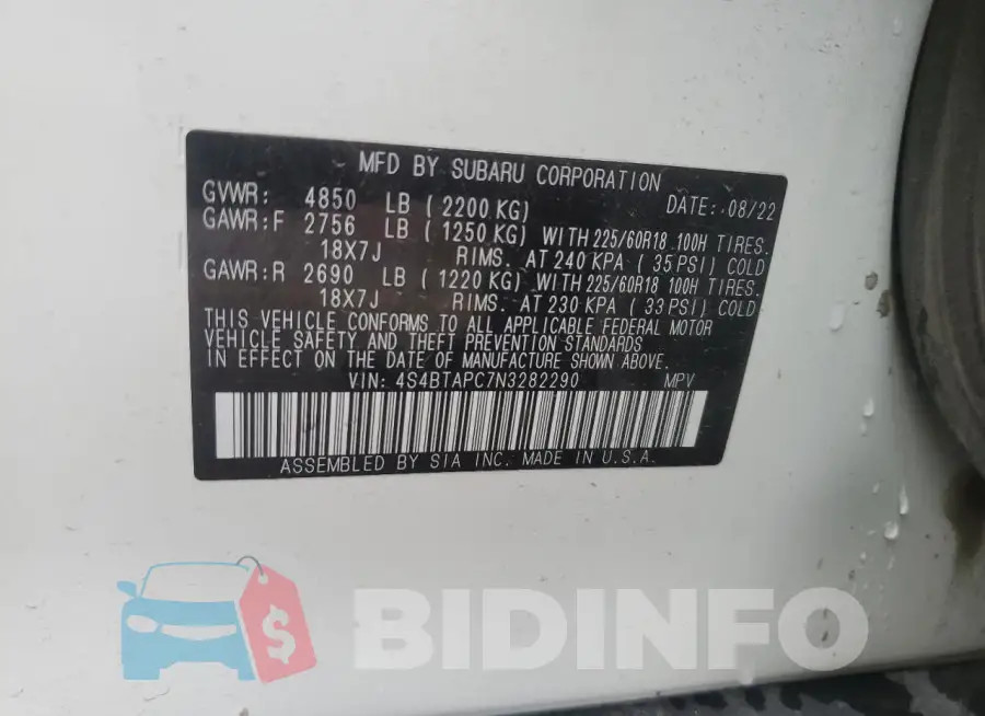 4S4BTAPC7N3282290 Photo# 12