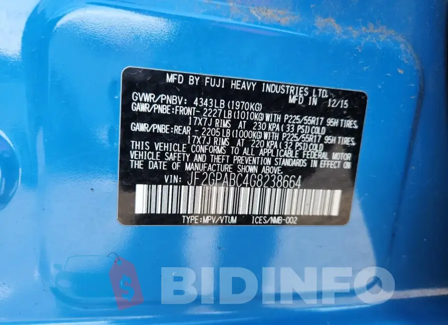 JF2GPABC4G8238664 Photo# 13