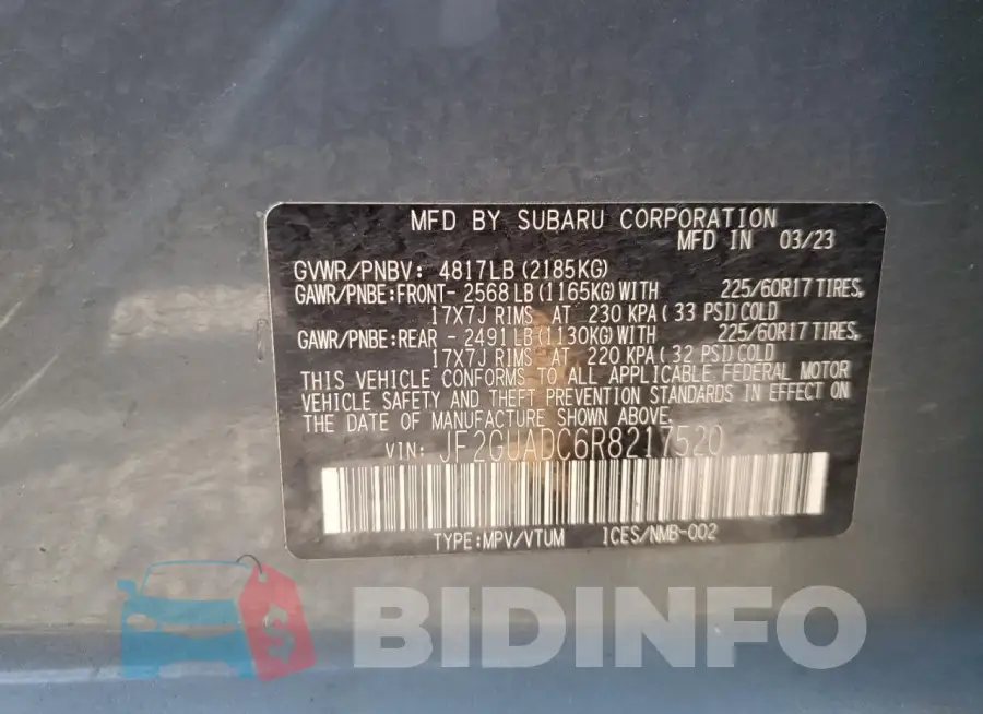 JF2GUADC6R8217520 Photo# 13