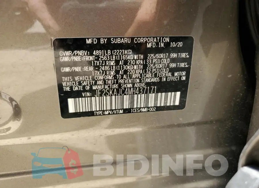 JF2SKAJC4MH437171 Photo# 13